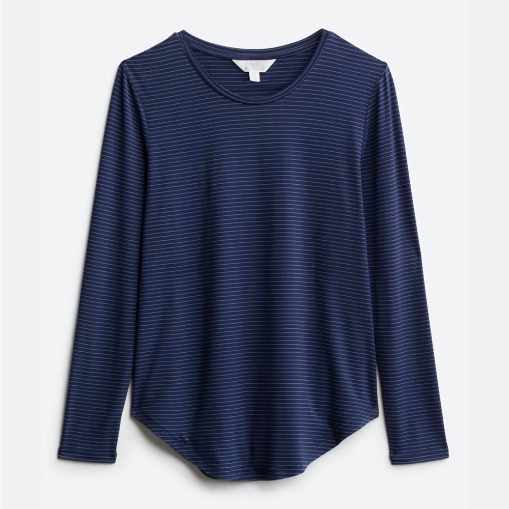 Market & spruce- Folsom Crew Neck Knit Top. Shirt. Size Xl.  Navy with stripes